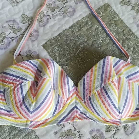 💙HP💙 Kate Spade Beach Stripe Halter High Waist Bikini - Picture 9 of 15
